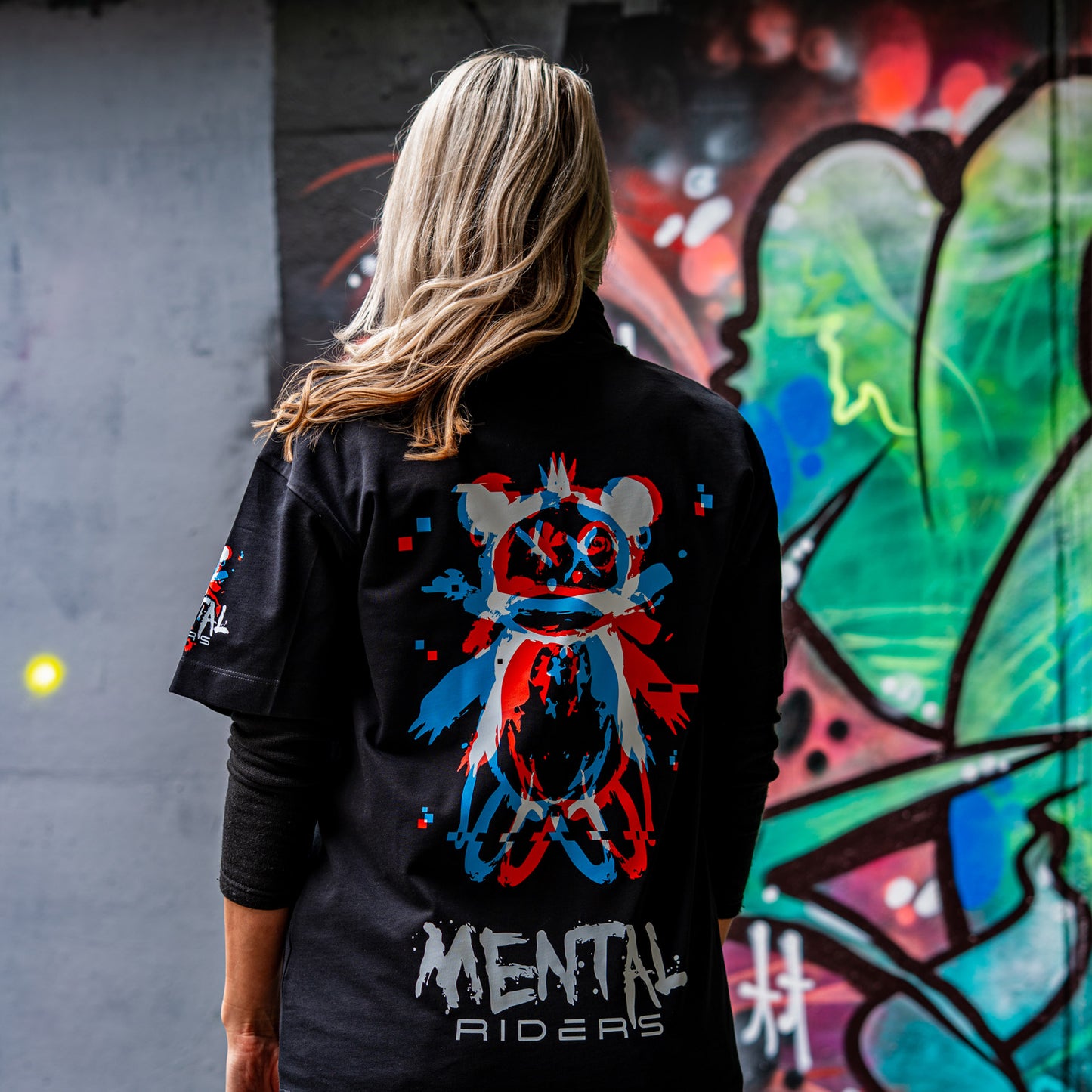 Mental Glitch T-Shirt - Red/Blue